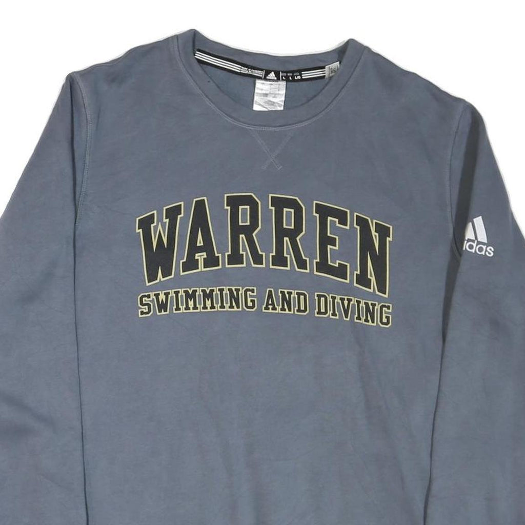 ADIDAS Mens Blue Crew Neck L Warren Swimming And Diving Sweatshirt