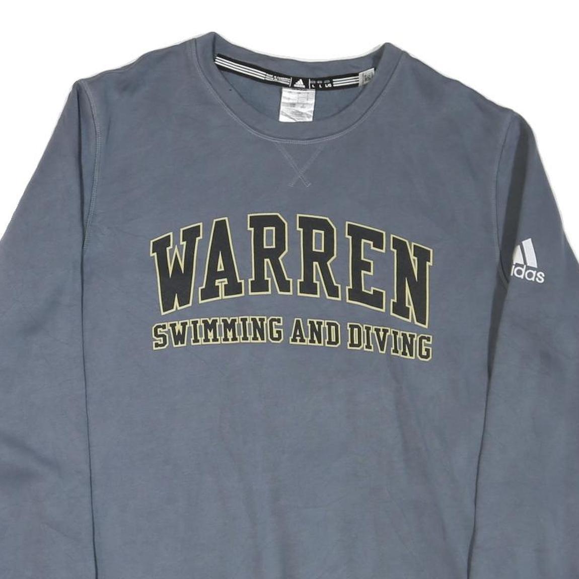 ADIDAS Mens Blue Crew Neck L Warren Swimming And Diving Sweatshirt