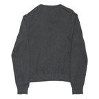 TOMMY HILFIGER Mens Grey Cotton Blend Plain V-Neck Basic Knit Jumper XL