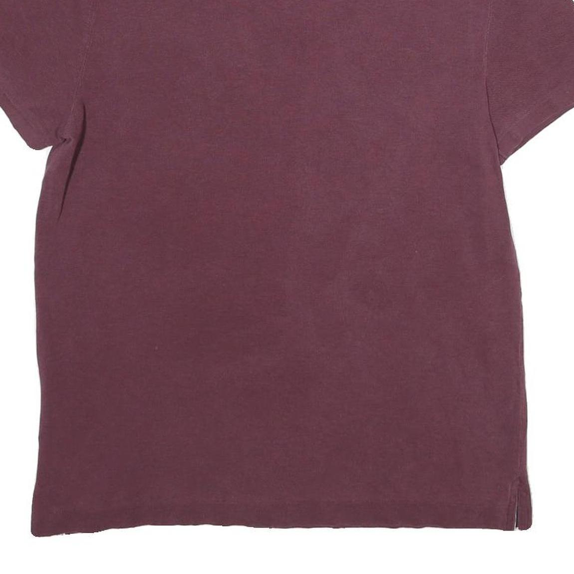 TOMMY HILFIGER Mens Maroon Short Sleeve Polo Shirt M Cotton Casual Basic