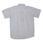 WRANGLER Mens White Blue Check Short Sleeve Shirt 2XL Cotton Blend Casual