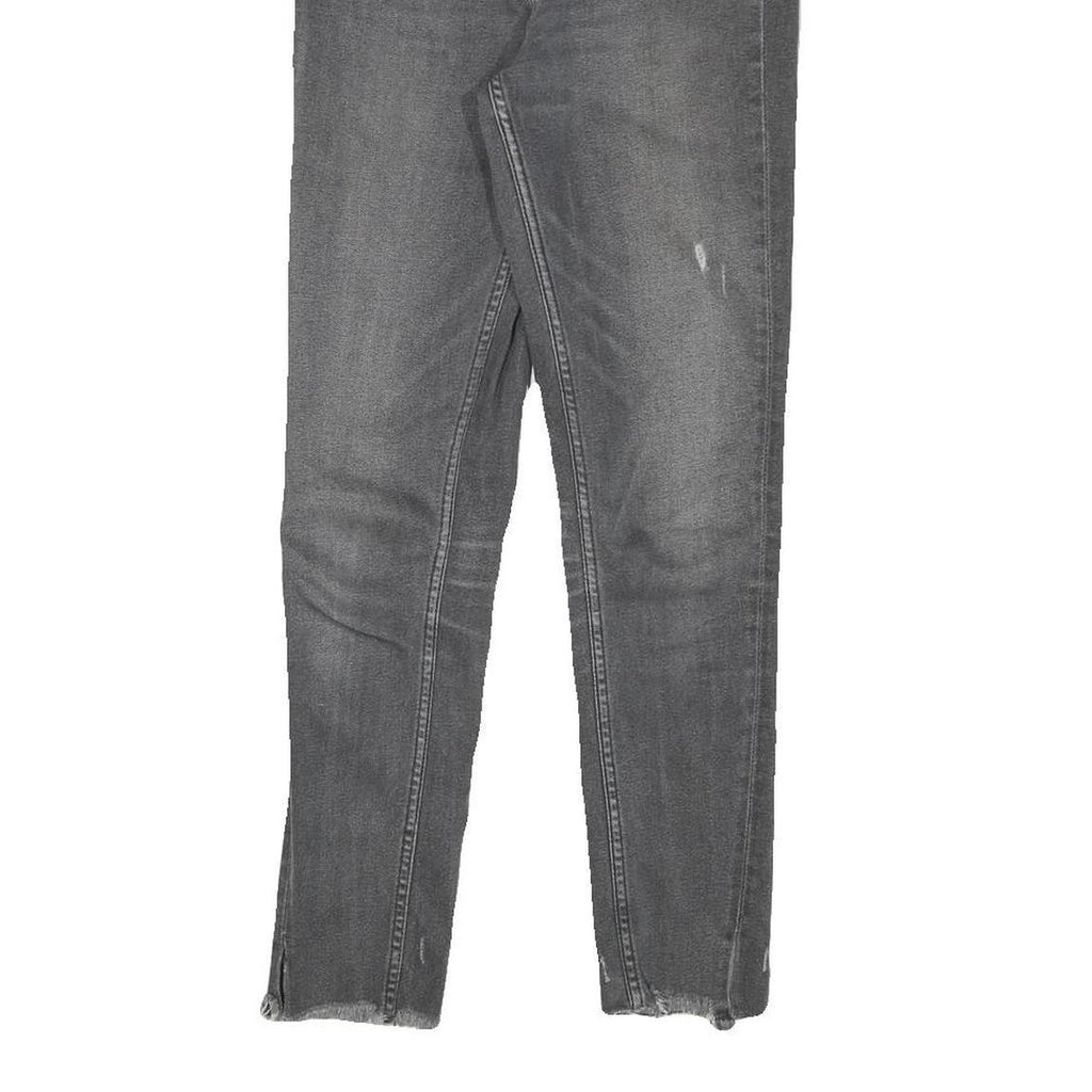 LEVI'S Womens Slim Grey Denim Raw Hem Zip W27 L27 Stylish Cotton Blend Jeans