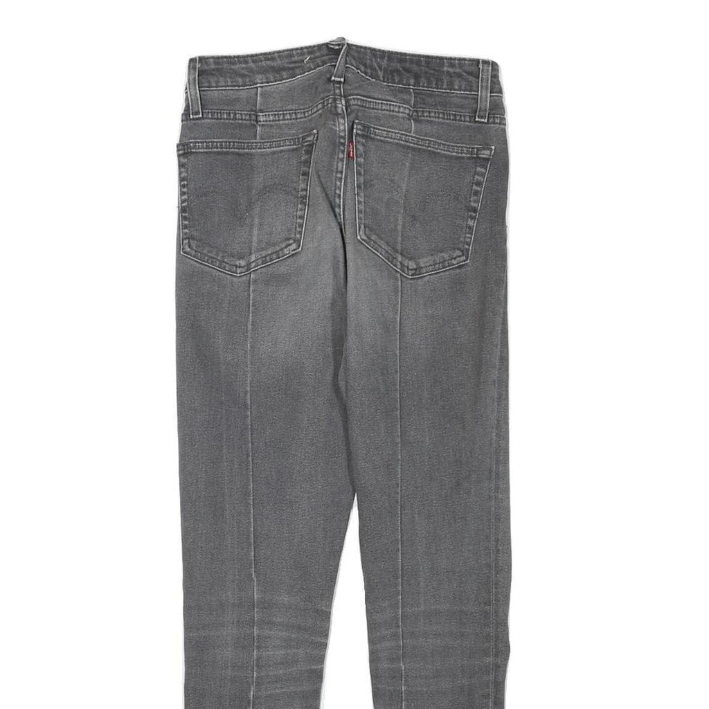 LEVI'S Womens Slim Grey Denim Raw Hem Zip W27 L27 Stylish Cotton Blend Jeans
