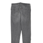 LEVI'S Womens Slim Grey Denim Raw Hem Zip W27 L27 Stylish Cotton Blend Jeans