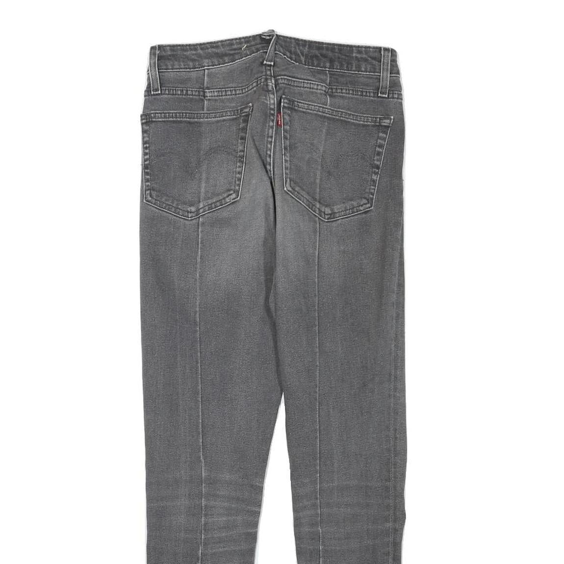 LEVI'S Womens Slim Grey Denim Raw Hem Zip W27 L27 Stylish Cotton Blend Jeans