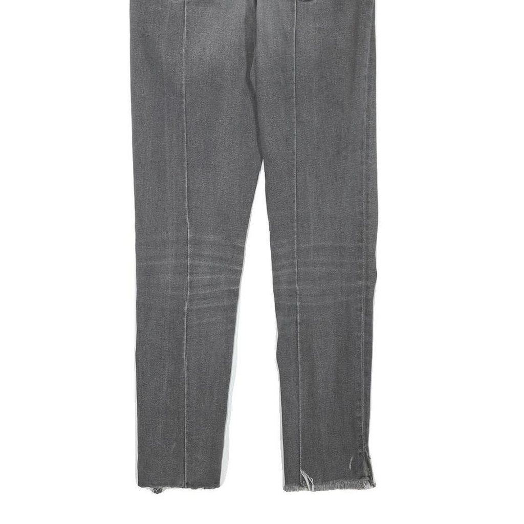 LEVI'S Womens Slim Grey Denim Raw Hem Zip W27 L27 Stylish Cotton Blend Jeans