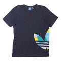 ADIDAS ORIGINALS Mens Navy Blue Cotton Blend Casual T-Shirt M Large Trefoil