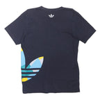 ADIDAS ORIGINALS Mens Navy Blue Cotton Blend Casual T-Shirt M Large Trefoil