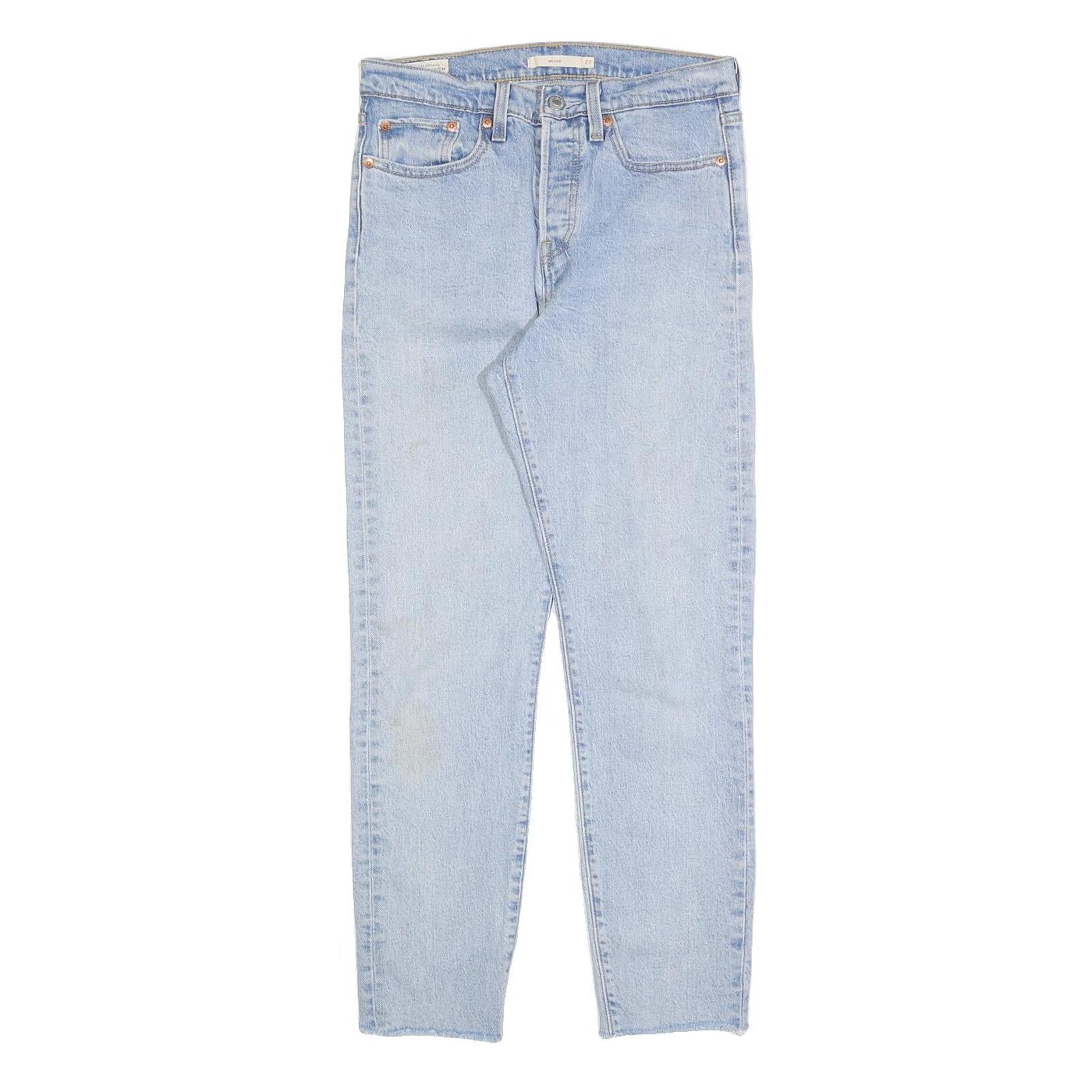 LEVI'S Womens Jeans Blue Slim Skinny Denim Light W27 L27 Button Cotton Blend