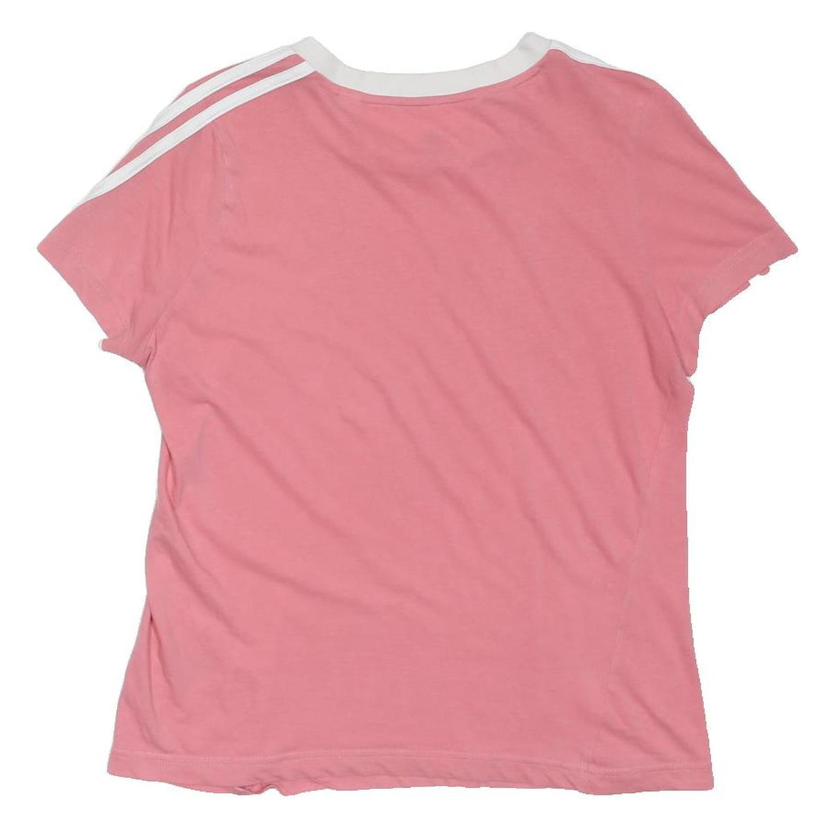 ADIDAS Girls Pink & White Classic T-Shirt 13-14Y Short Sleeve Crew Neck Athletic