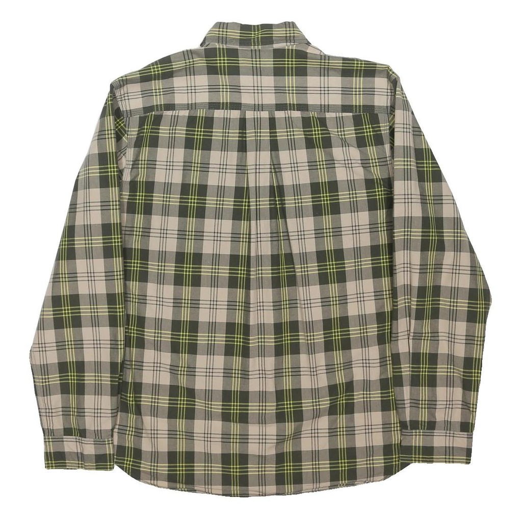 CARHARTT Mens Green & Beige Check Shirt L Casual Cotton Blend Long Sleeve