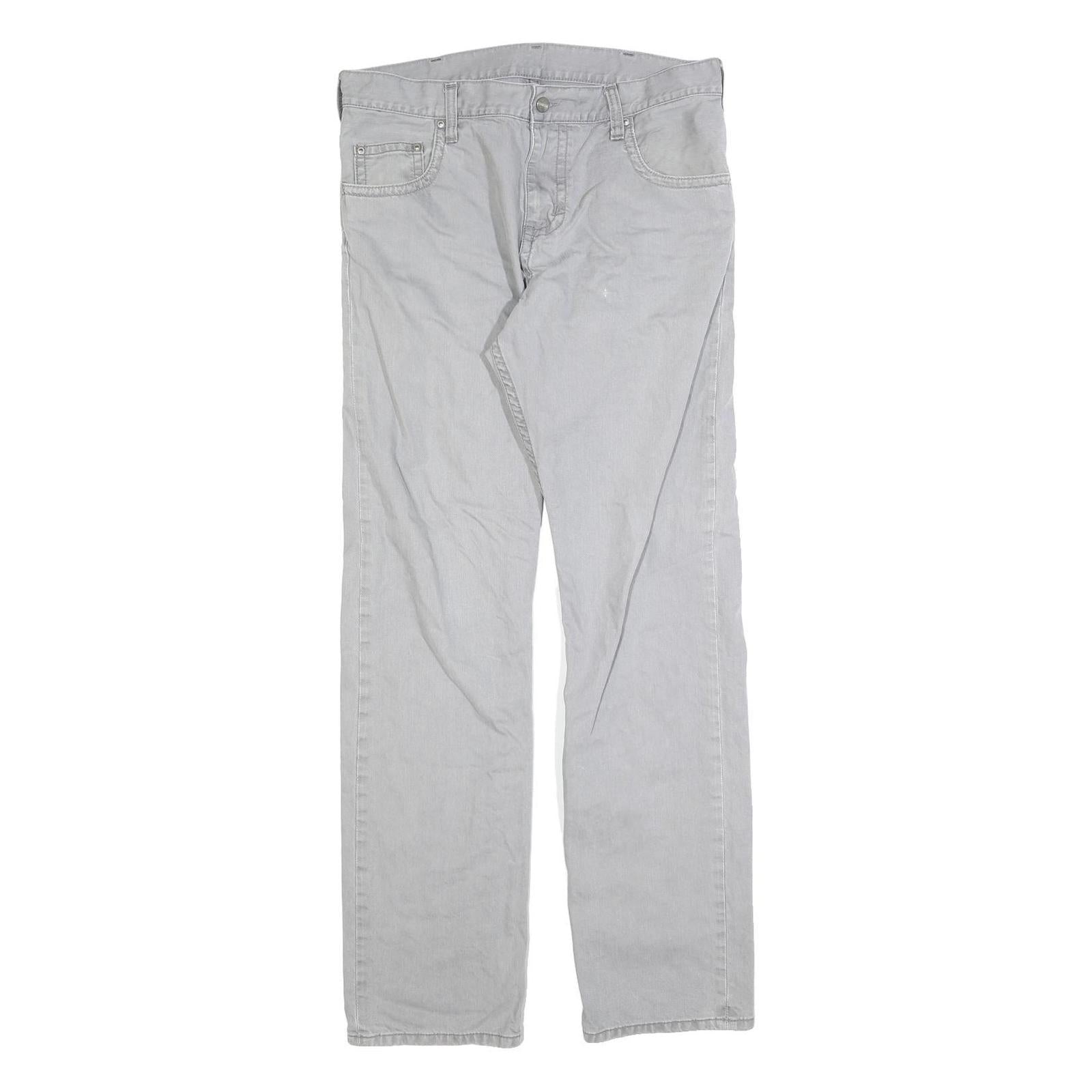 CARHARTT Mens Slim Fit Jeans Grey Denim W32 L34 Casual Zip Closure