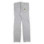 CARHARTT Mens Slim Fit Jeans Grey Denim W32 L34 Casual Zip Closure