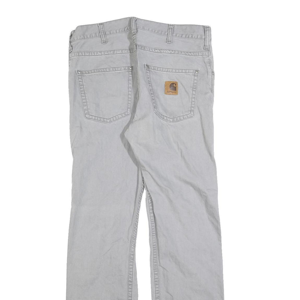 CARHARTT Mens Slim Fit Jeans Grey Denim W32 L34 Casual Zip Closure