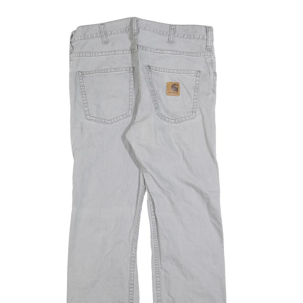 CARHARTT Mens Slim Fit Jeans Grey Denim W32 L34 Casual Zip Closure