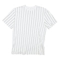 KARL KANI Mens White & Black Pinstripe Modern T-Shirt S Short Sleeve Crew Neck
