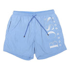 BOSS HUGO BOSS Mens Blue Casual Swimming Shorts Large Logo Print M W28