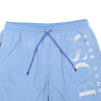 BOSS HUGO BOSS Mens Blue Casual Swimming Shorts Large Logo Print M W28