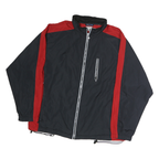 CHAMPION Mens Black & Red Track Jacket XL Polyester Zip Plain Lightweight