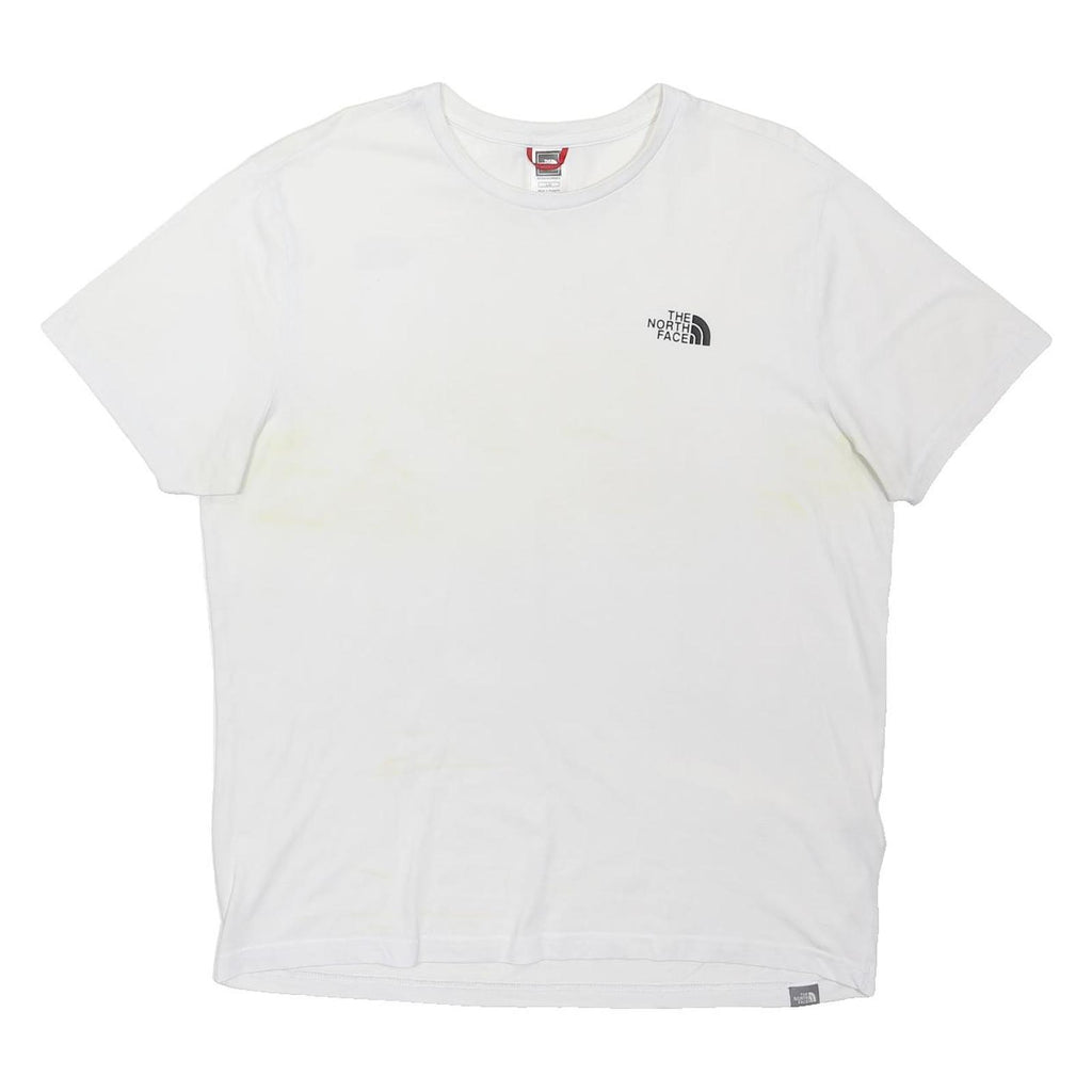 THE NORTH FACE Mens White Crew Neck L Casual Logo Cotton Blend T-Shirt