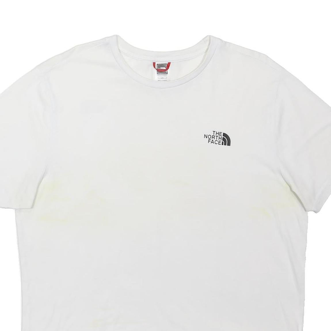 THE NORTH FACE Mens White Crew Neck L Casual Logo Cotton Blend T-Shirt