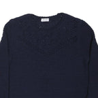 PAPAYA Womens Navy Plain Jumper Round Neck Basic Knit M Casual Cotton Blend
