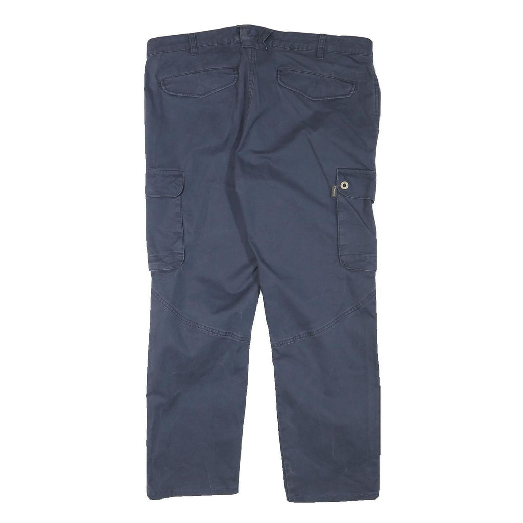 PINEWOOD Mens Cotton Blend Navy Blue Regular Fit Cargo Trousers W37 L27 Outdoor