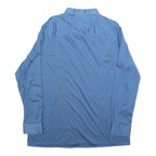 Mens Blue Polyester Long Sleeve Shirt L Classic Fit Button Collar Pocket