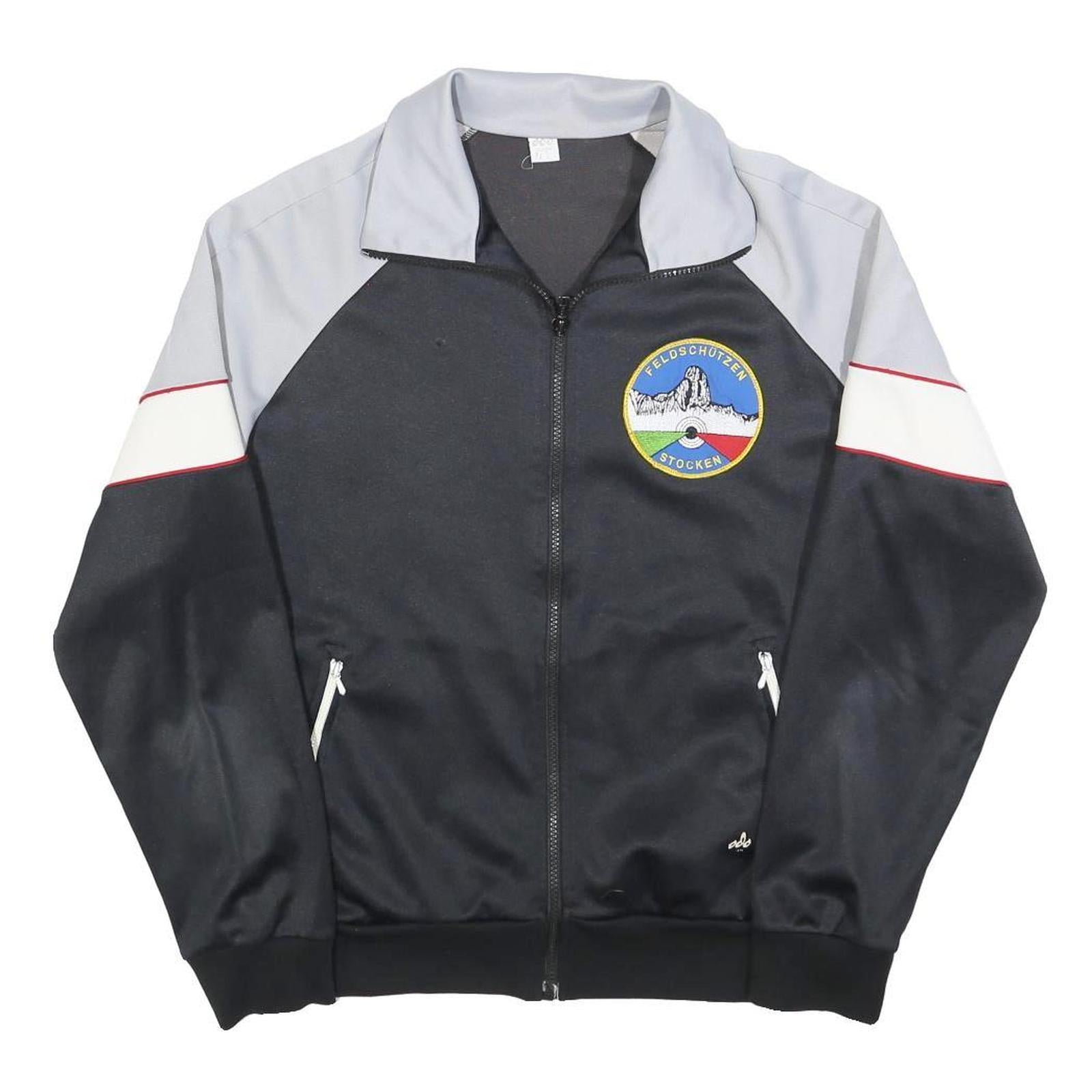 ODO Mens Black Grey Nylon Track Jacket M Zip Plain Casual Lightweight