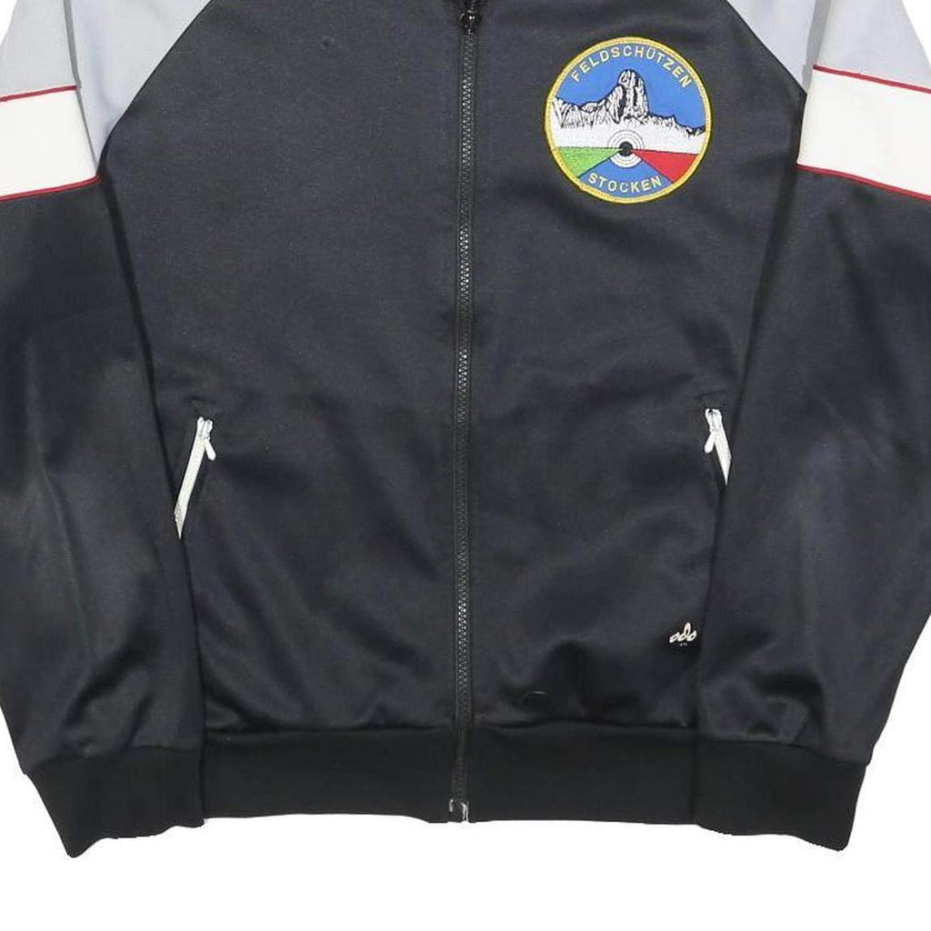 ODO Mens Black Grey Nylon Track Jacket M Zip Plain Casual Lightweight