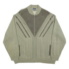 DETLEV ALBERS Mens Green Knit Bomber XL Suede Zip Jacket Retro Casual
