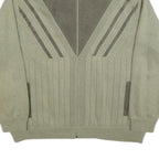 DETLEV ALBERS Mens Green Knit Bomber XL Suede Zip Jacket Retro Casual