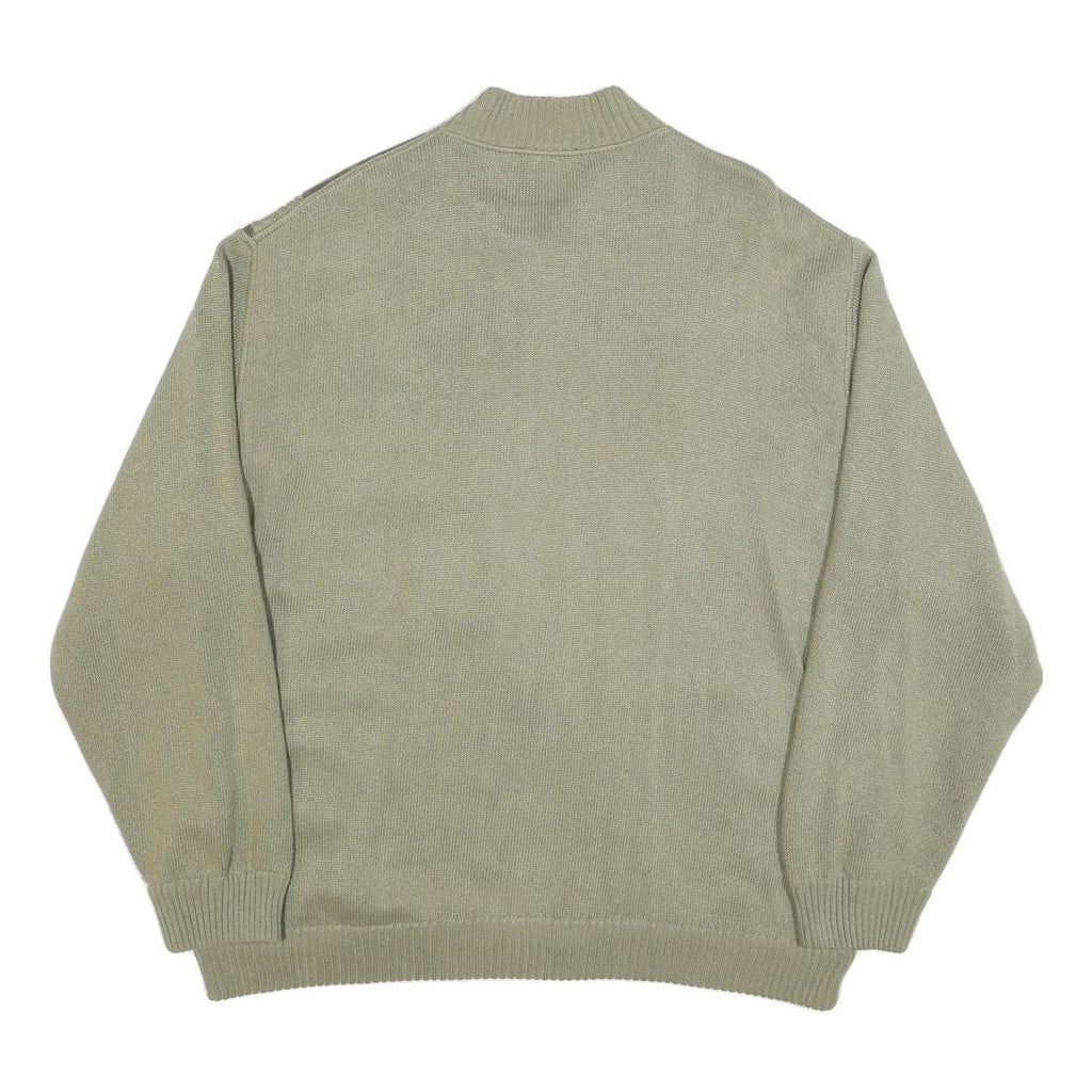 DETLEV ALBERS Mens Green Knit Bomber XL Suede Zip Jacket Retro Casual