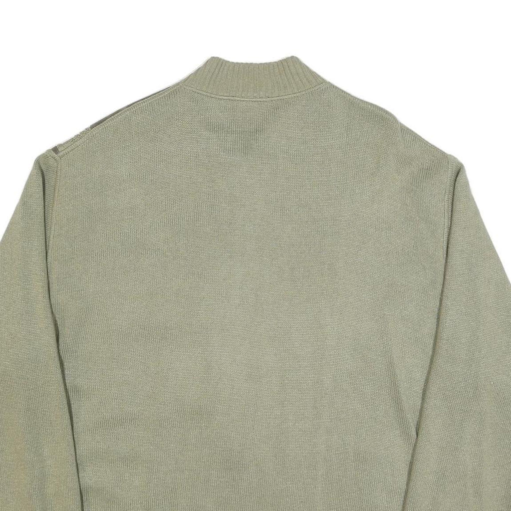 DETLEV ALBERS Mens Green Knit Bomber XL Suede Zip Jacket Retro Casual