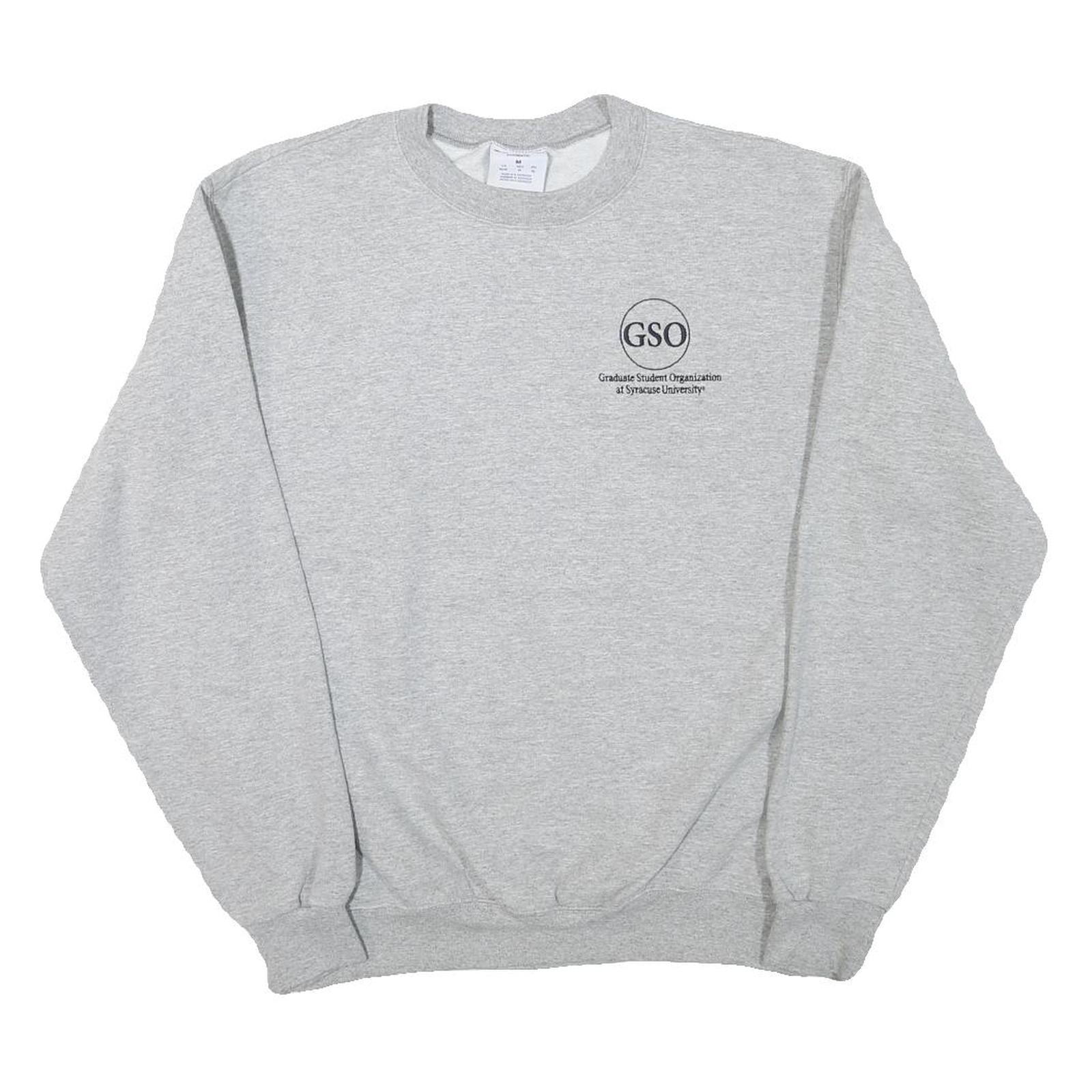 CHAMPION Mens Grey GSO Graduate Student Organization Crew Neck M Cotton