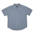 CHAPS Mens Blue & Black Striped Cotton Blend Shirt XL Casual Button Down