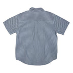 CHAPS Mens Blue & Black Striped Cotton Blend Shirt XL Casual Button Down