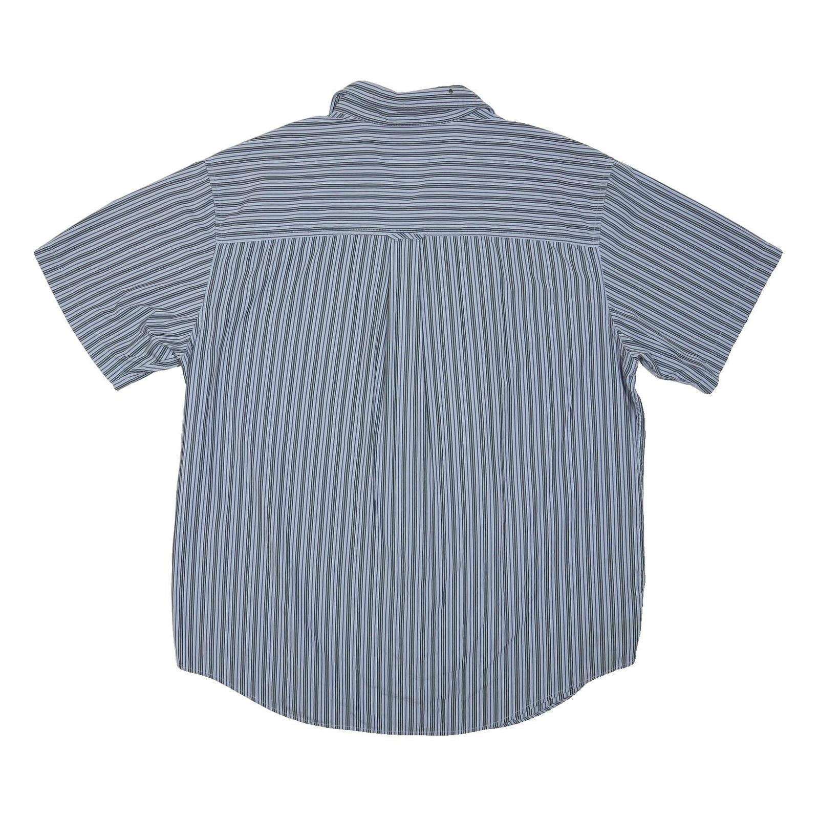 CHAPS Mens Blue & Black Striped Cotton Blend Shirt XL Casual Button Down