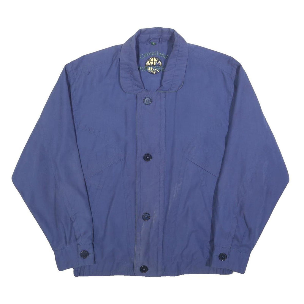 CASUAL LAND Mens Blue Zip Jacket M Polyester Blend Plain Lightweight Casual