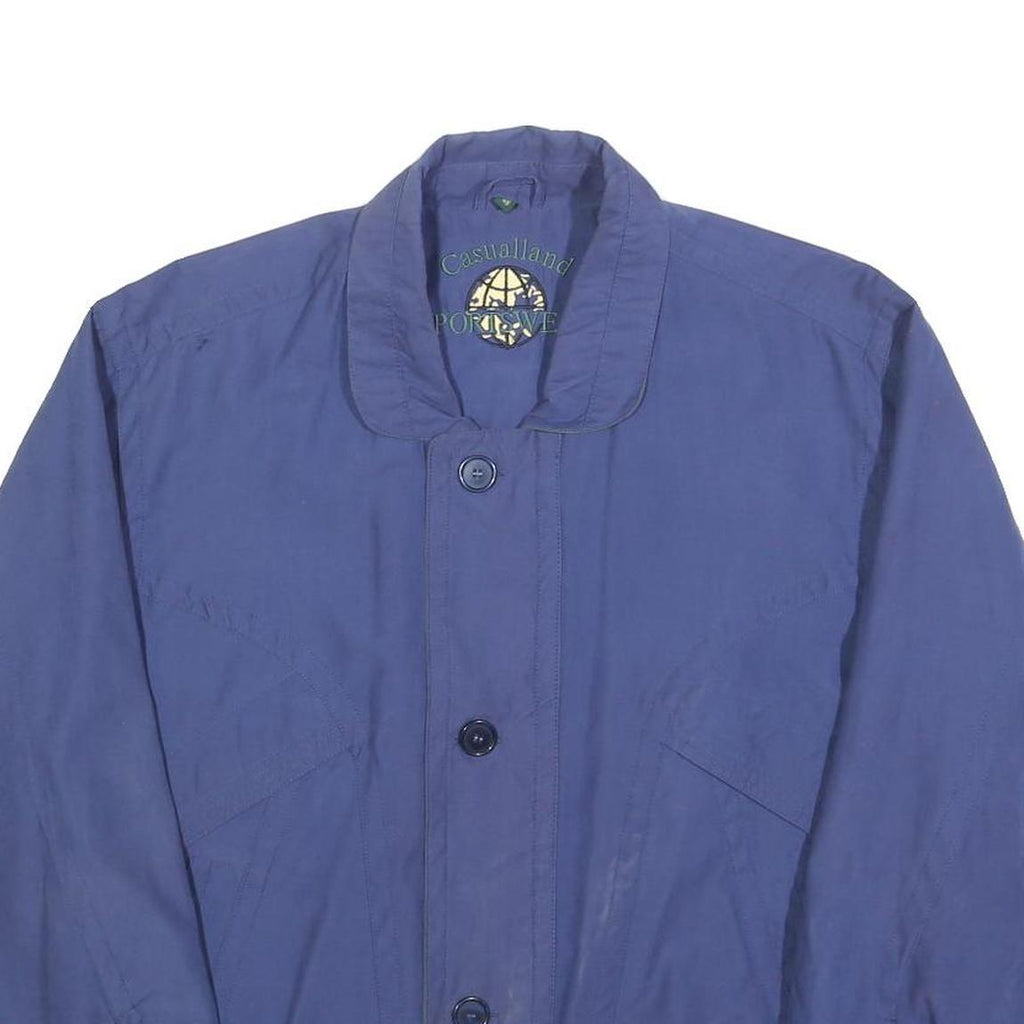 CASUAL LAND Mens Blue Zip Jacket M Polyester Blend Plain Lightweight Casual