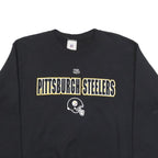 NFL Mens Black Pittsburgh Steelers Crew Neck M Cotton Blend Pullover Sweatshirt