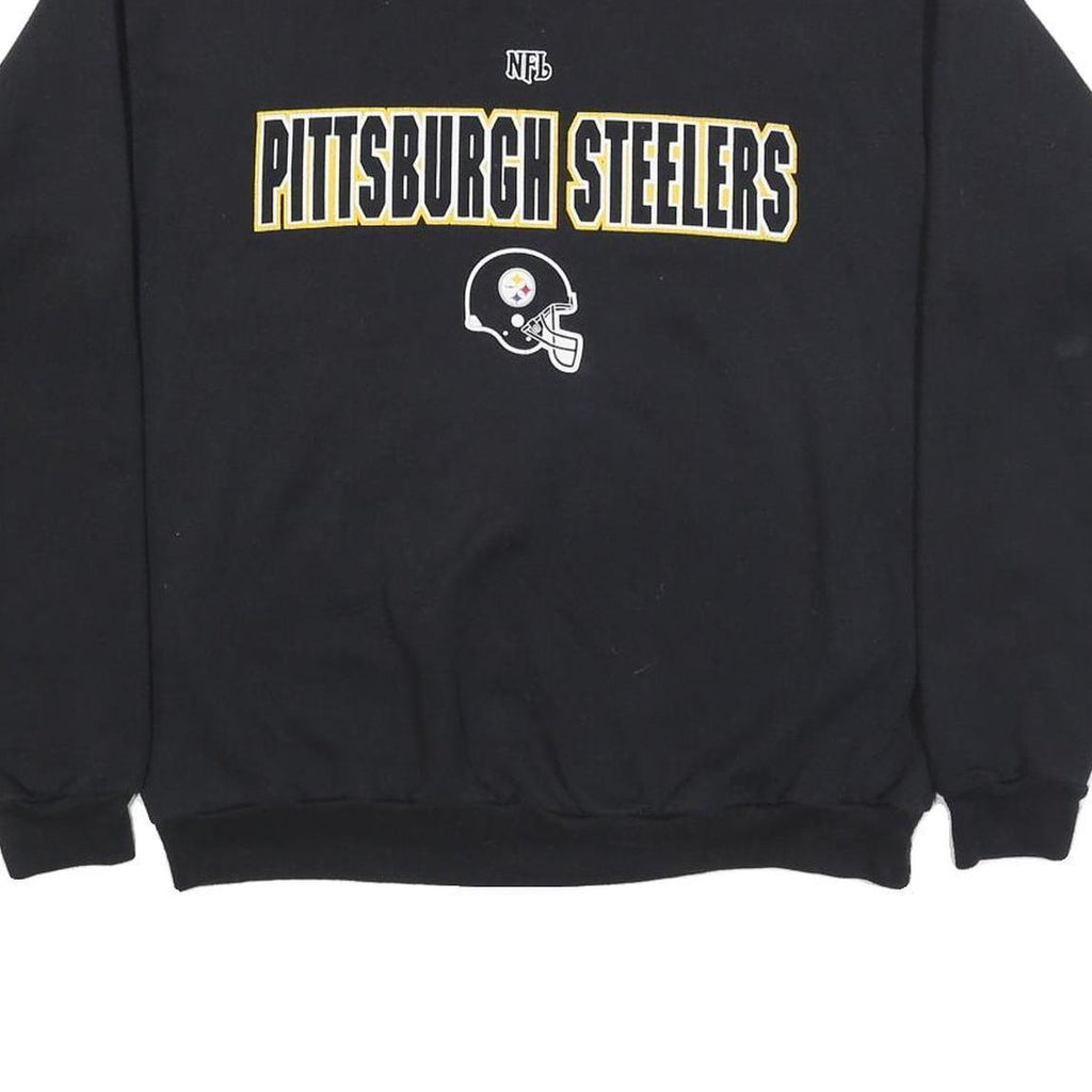 NFL Mens Black Pittsburgh Steelers Crew Neck M Cotton Blend Pullover Sweatshirt