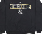 NFL Mens Black Pittsburgh Steelers Crew Neck M Cotton Blend Pullover Sweatshirt
