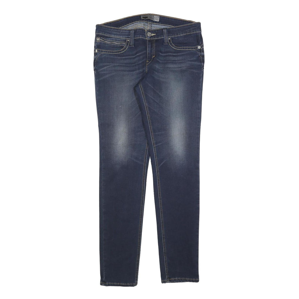 LEVI'S Womens Slim Dark Blue Denim Jeans W31 L34 Stretch Cotton Blend Zip