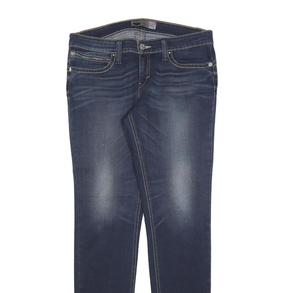 LEVI'S Womens Slim Dark Blue Denim Jeans W31 L34 Stretch Cotton Blend Zip