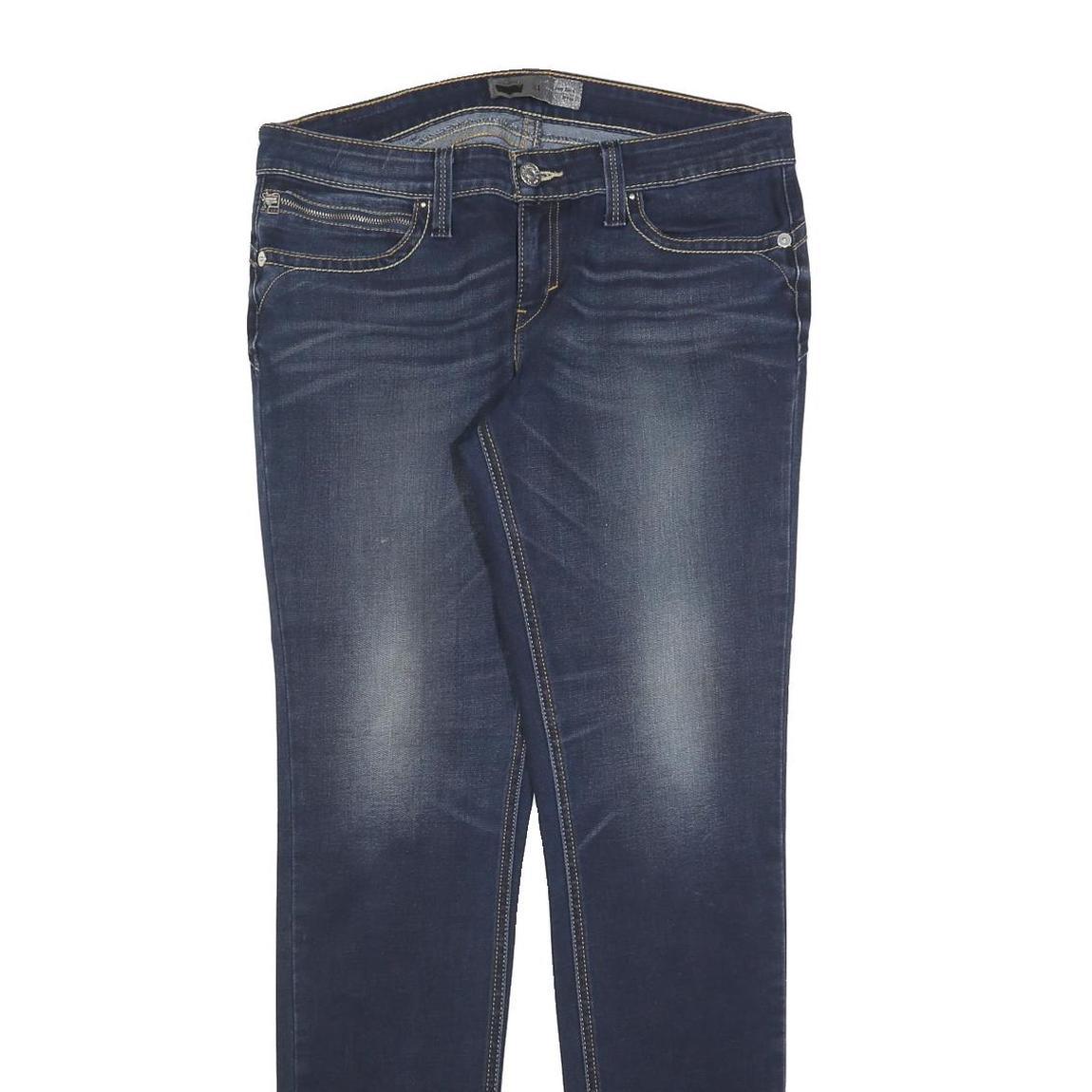 LEVI'S Womens Slim Dark Blue Denim Jeans W31 L34 Stretch Cotton Blend Zip