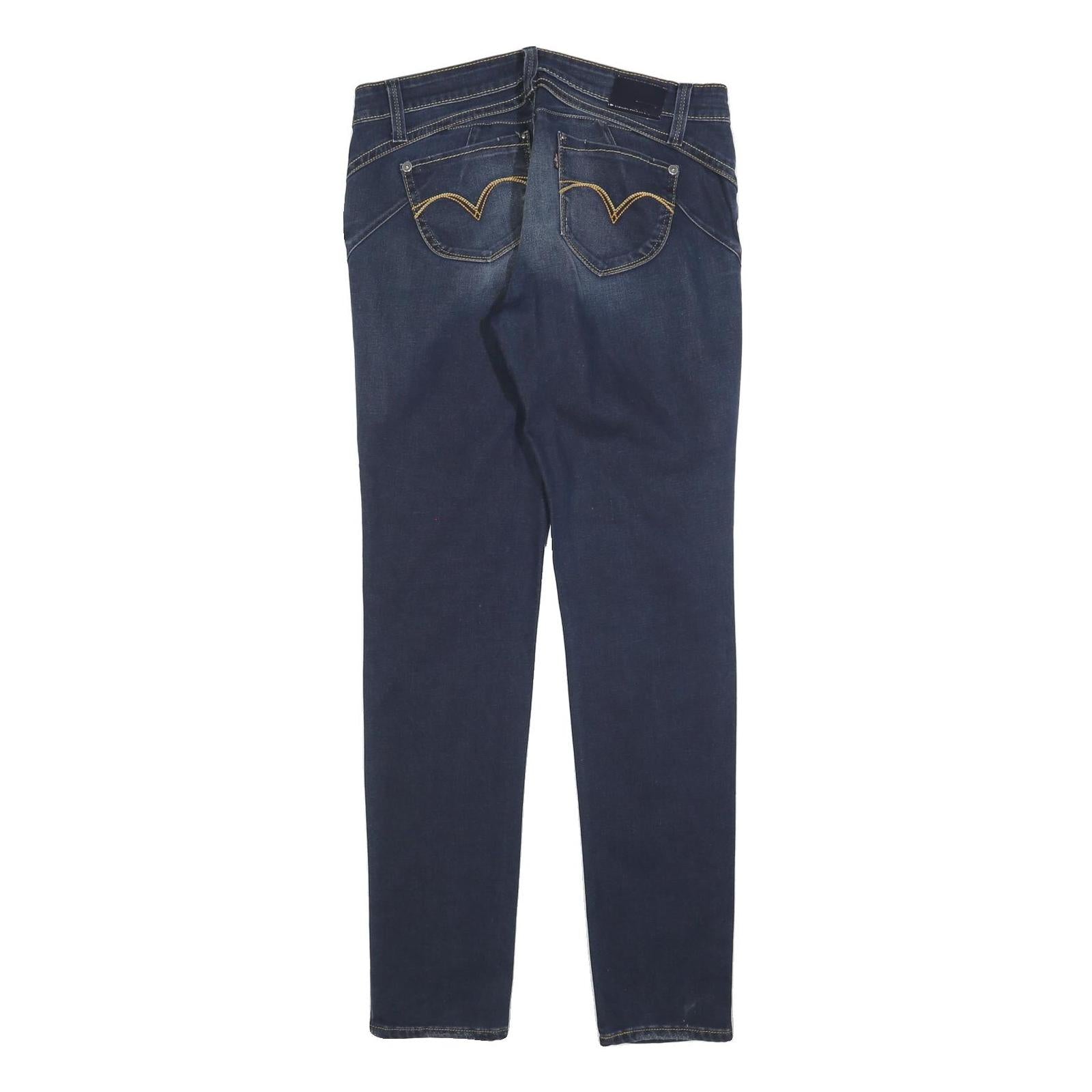 LEVI'S Womens Slim Dark Blue Denim Jeans W31 L34 Stretch Cotton Blend Zip