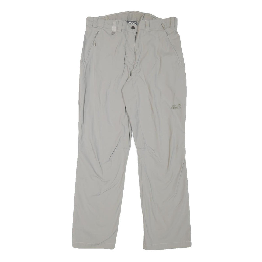 JACK WOLFSKIN Womens Regular Fit Beige Polyester Blend Trousers W32 L29 Outdoor