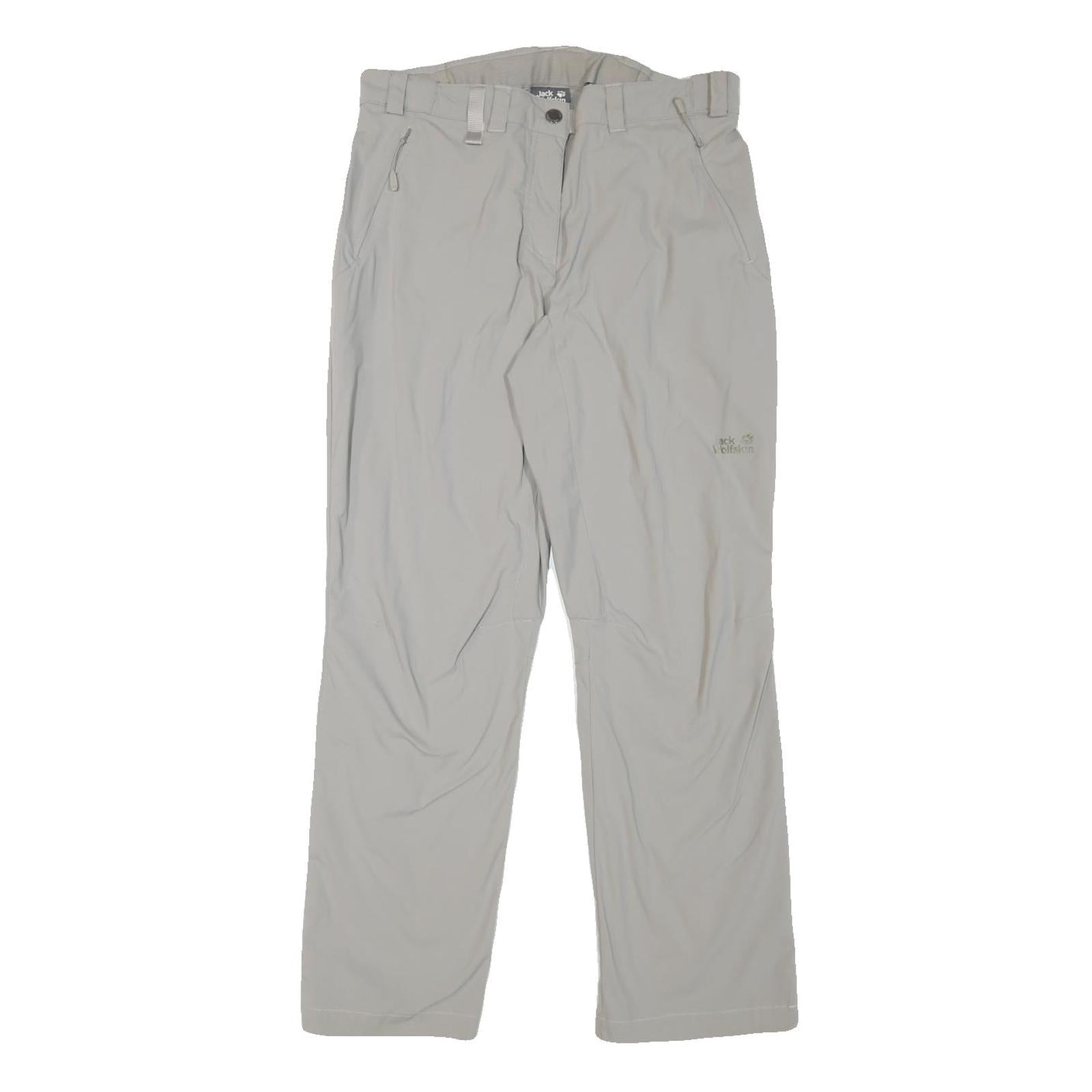 JACK WOLFSKIN Womens Regular Fit Beige Polyester Blend Trousers W32 L29 Outdoor