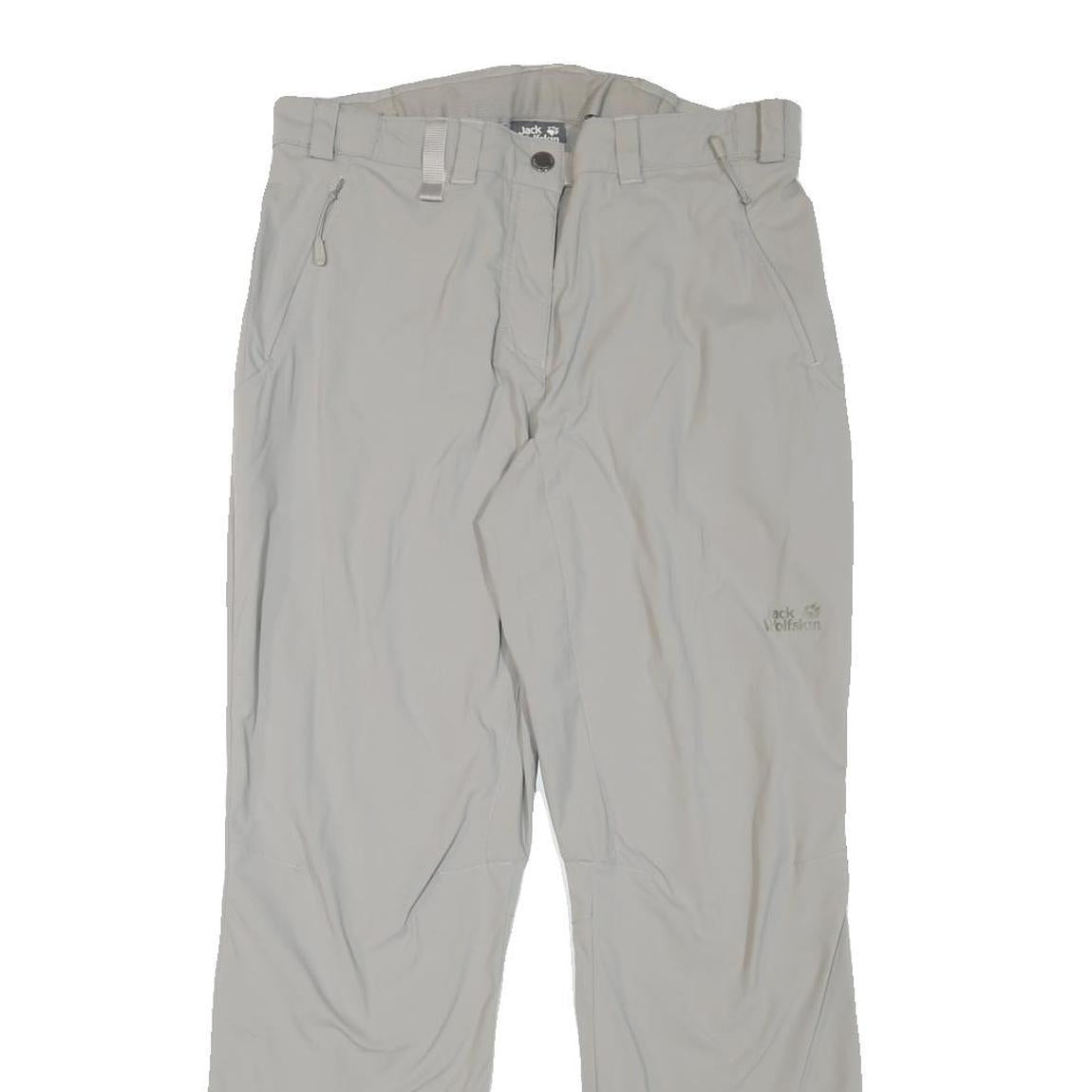 JACK WOLFSKIN Womens Regular Fit Beige Polyester Blend Trousers W32 L29 Outdoor